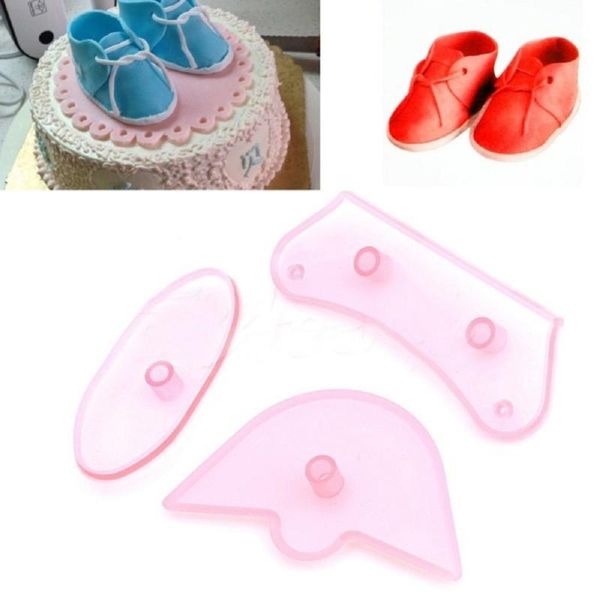 

cake tools 3pcs baby shoes birthday decorating mold cutter fondant sugarcraft tool
