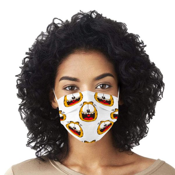 

garfield mask printed disposable flat mask three layer solution spray fabric