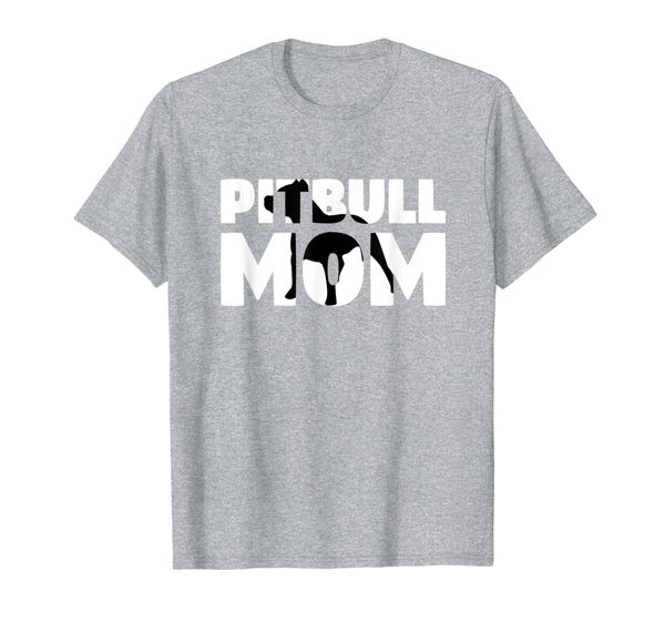 

pitbull gift for dog mother 'pitbull mom' funny pitbull t-shirt, White;black