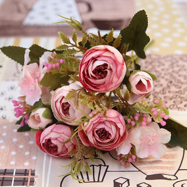

simulated europeans style small bouquet false flower home decoration bouquet ornaments silk artificial flowers vase wedding