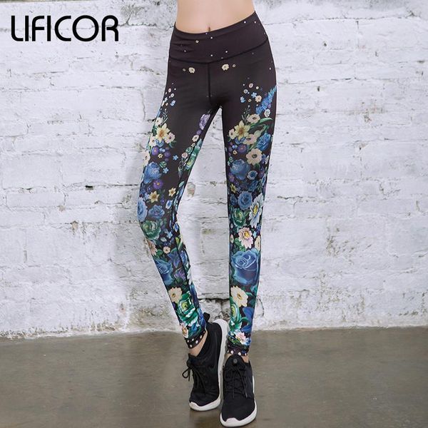 

yoga outfits womens sport leggings pants fitness printing sports capri workout elastic running sweatpants gym, White;red