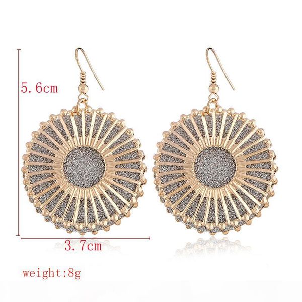 

boho double layers alloy gold color long dangle grind texture hollow design butterfly round water drop earrings for women gift jewelry, Silver