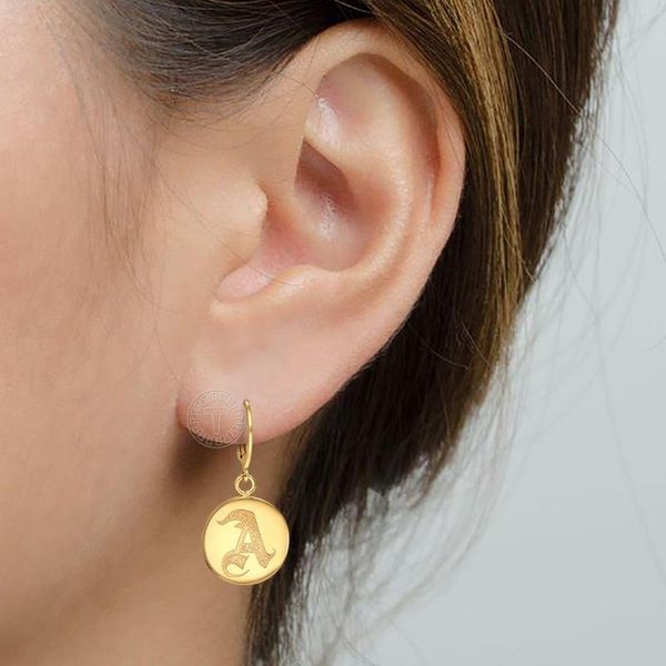 

dangle & chandelier punk a-z initial letter earrings for women girl gold stainless steel 26 alphabet drop elegant jewelry de59, Silver