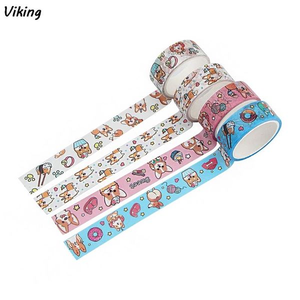 

gift wrap 10pcs/lot g1230 15mmx5m cartoon washi tape kawaii dog masking decorative for sticker scrapbooking diy po