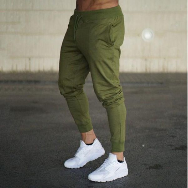 

men's pants fashion stitching men fitness casual elastic bodybuilding clothing navy military sweatpants joggers, Black