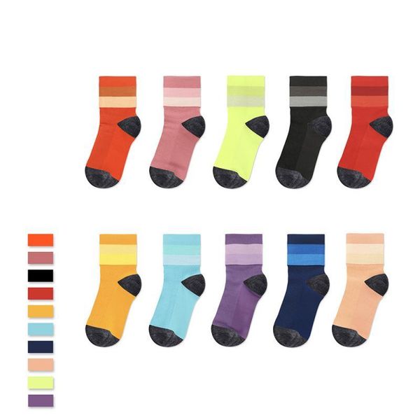 

socks 1 pair 10 colors summer kids&compression women running sweat-absorbent breathable parent-child sports, Pink;yellow