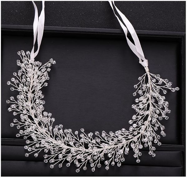 

trendy handmade wedding hair accessories silver color baroque rhinestone crystal headband bridal tiara woman hair band qylejf