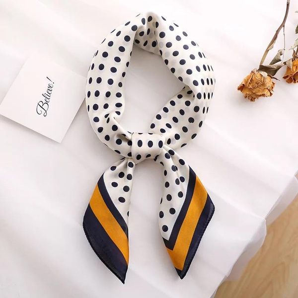 

luxury silk satin head scarf women fashion kerchief print hair scarfs 70cmx70cm square headband neck scarves for ladies dropship, Blue;gray