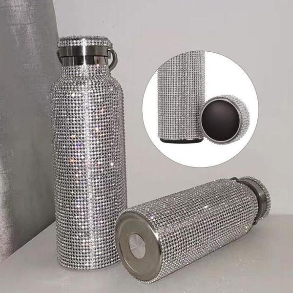 

water bottles 40%insulated rhinestone vacuum cup stainless steel flask bottle drinking kettle