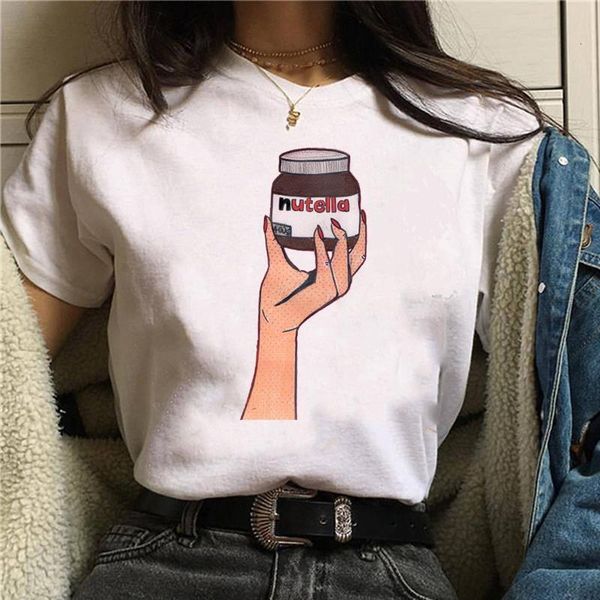 

new arrival women t shirt kawaii printed tee fashion shirt femme plus size cute streetwear loose o-neck tees, White