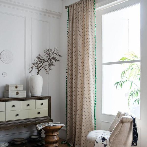 

curtain & drapes american daisy printed tassel curtains cotton and linen semi-shading for livingroom beding room window treatment blinds