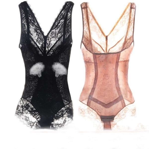 

lace one-piece body shaping clothes for women, Black;white