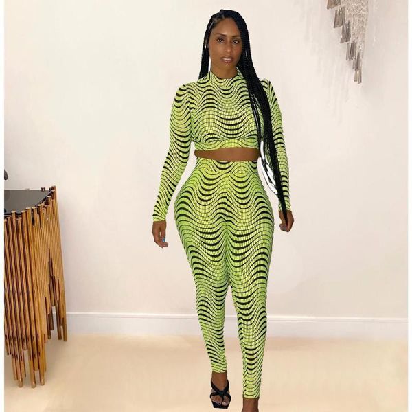 

women's tracksuits 2021 spring fashion street girl style sets long sleeve round collar elastic pants printed two piece, Gray