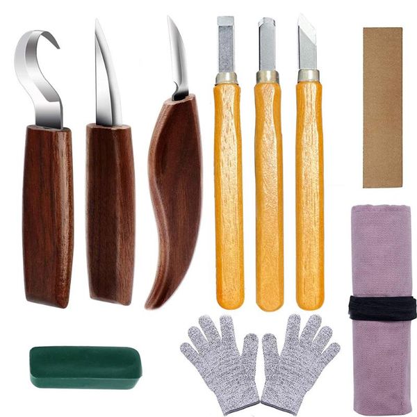 

professional hand tool sets 9pcs/10pcs wood handle steel carving cutter scrape spoon woodworking set