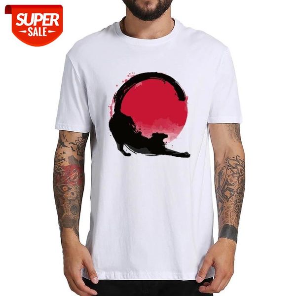 

the circle of stretch ink cat t shirt cool digital print cute animal tees 100% cotton t-shirt #c86i, White;black