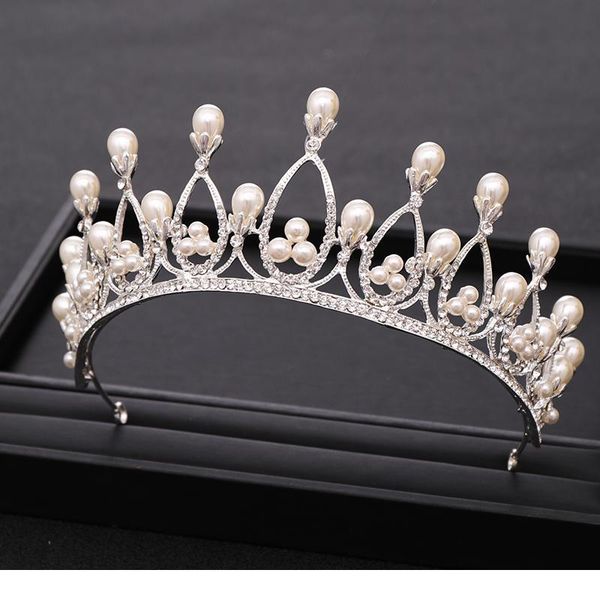 

bridal wedding crown silver color pearl crystal crown bridal hair accessories tiara princess crown wedding hair acc jllsuz