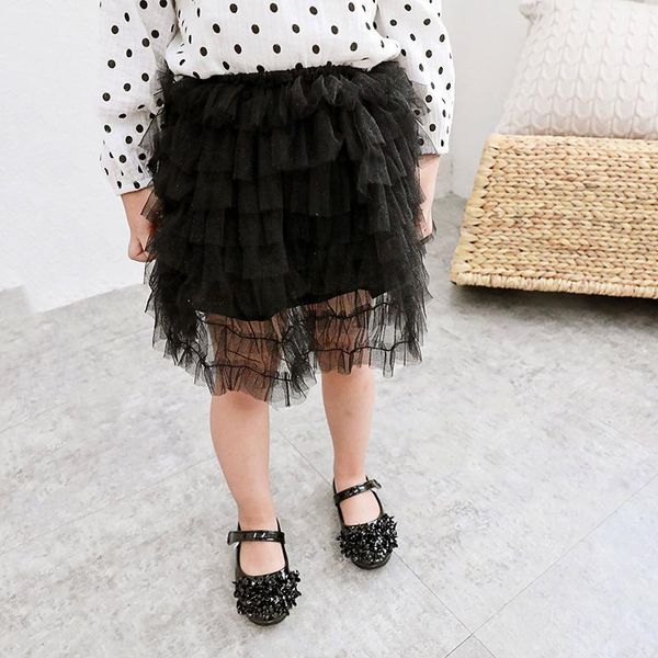 

skirts spring summer girls tutu skirt baby layered kids knee length children ball gown ins mesh lace 1 to 6 yrs, Blue