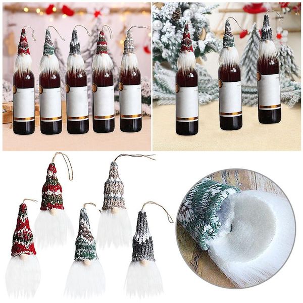 

christmas decorations 5pcs decoration faceless doll wine bottle holder santa claus bag party cover navidad