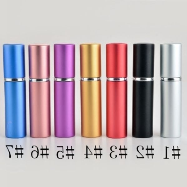 

perfume bottle 5ml aluminium anodized compact perfume aftershave atomiser atomizer fragrance glass scent-bottle mixed color wholesale