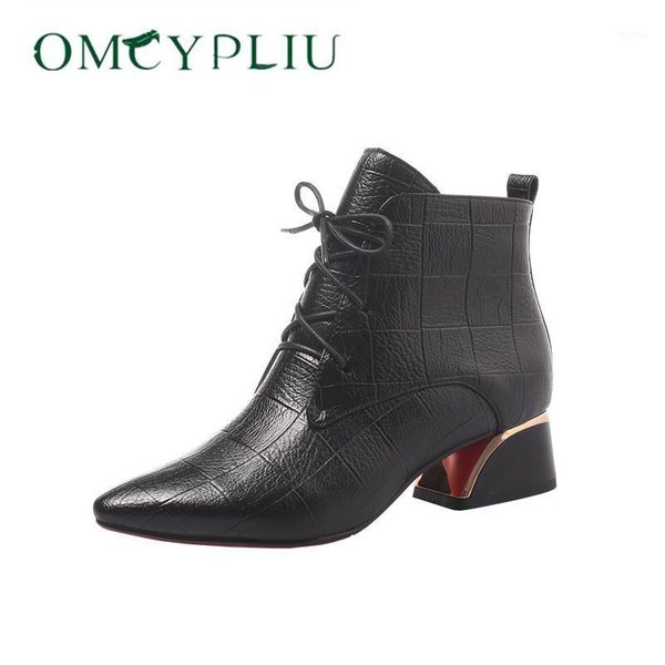 

boots women ankle 2021 autumn korean fashion plus size high heels woman ladies shoes leather boot female snow shoe botines mujer1, Black