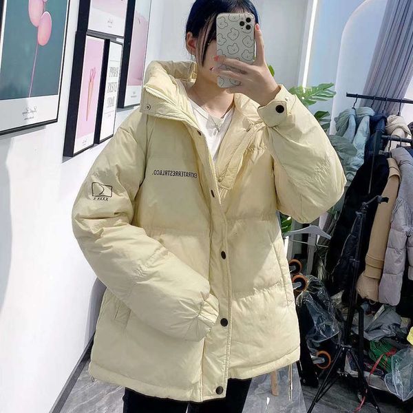 

season winter fashion women's hooded down jacket short white duck, Black