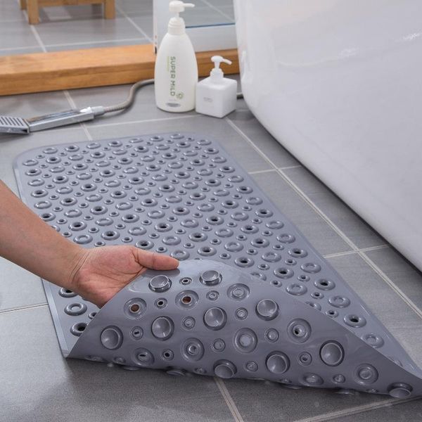 

bath mats tub shower mat with multi suction cup waterproof non-slip bathroom drain holes for elderly 88*40cm hogard