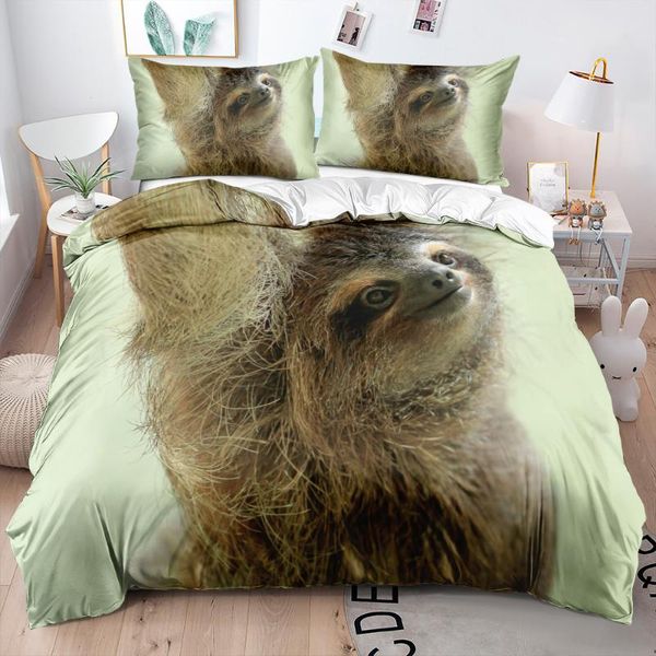 

bedding sets 3d custom design sloth bedclothes white duvet covers set pillow shames twin king  double single size animal beddings