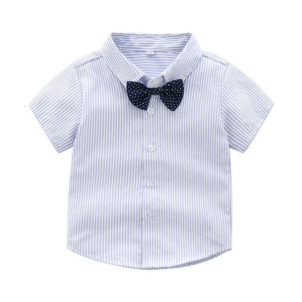 

boys' suit shirt short sleeve bow tie shorts two piece party dress, Blue