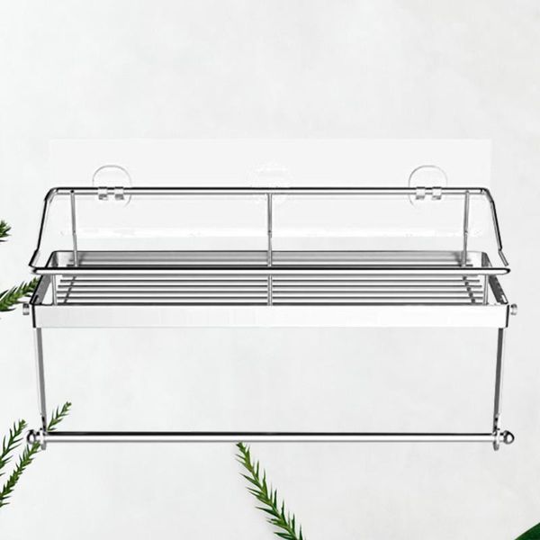 

toilet paper holders sticking roll wall rack self-adhesive decorative shelf carrier creative stainless steel container for bathroom kitchen
