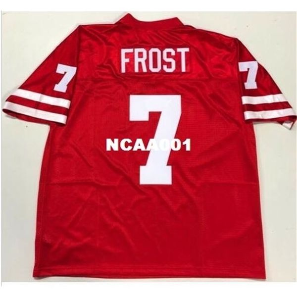 

668 nebraska huskers #7 scott frost red white college jersey size s-4xl or custom any name or number jersey, Black