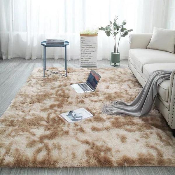 

60x160cm rugs tie-dye gradient faux fur plush blanket living room decor floor mat for home living room rugs