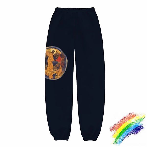 

2021 new sweatpant 1:1 kanye west das mulheres dos homens alta qualidade calas esportivas de jesus rei b9oq, Black