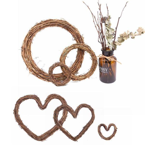 

8-30cm heart circle rattan wreath stem branch garland christmas wedding festival party home diy wreath craft decoration supplies