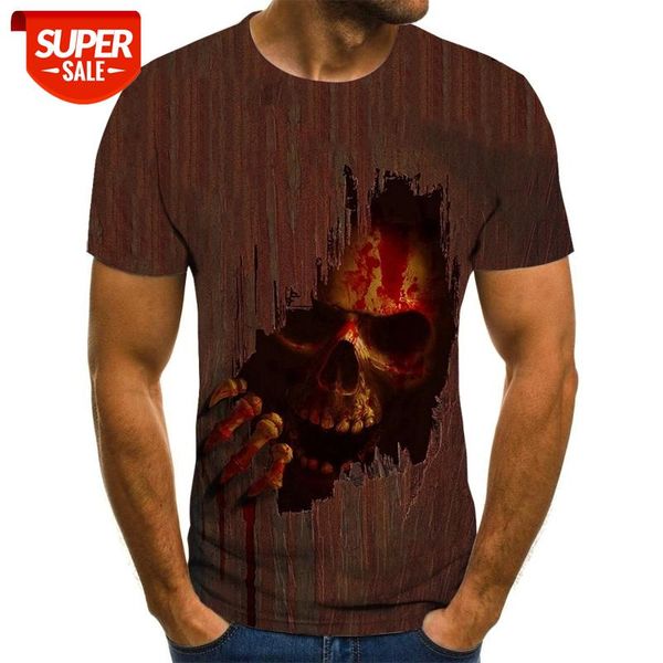 

3d skull printed men tshirt casual short sleeve o-neck fashion tshirt men/woman tees high harajuku style #gl72, White;black