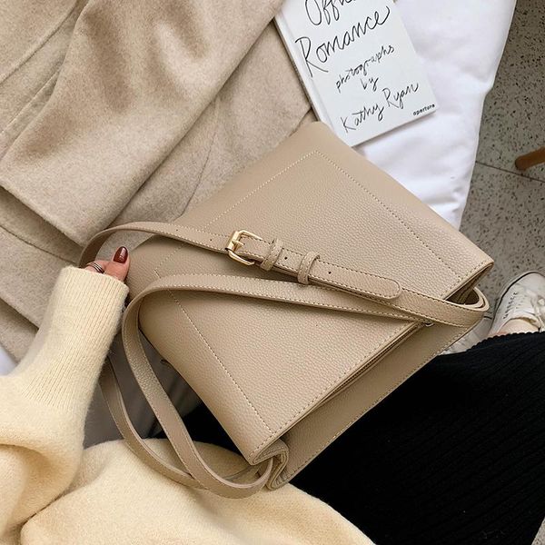 

cross body messenger bags women solid pu leather fashion shoulder bag ladies elegant retro simple handbags stylish all-match flap purse