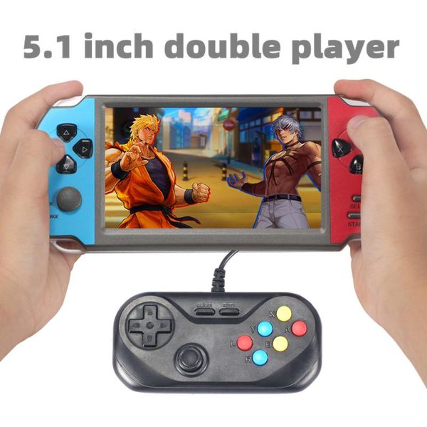 

portable game players 5.1-inch double player console porrable built-in 8500 retro games for arcade cps/neogeo/fc/snes/md mp3mp4