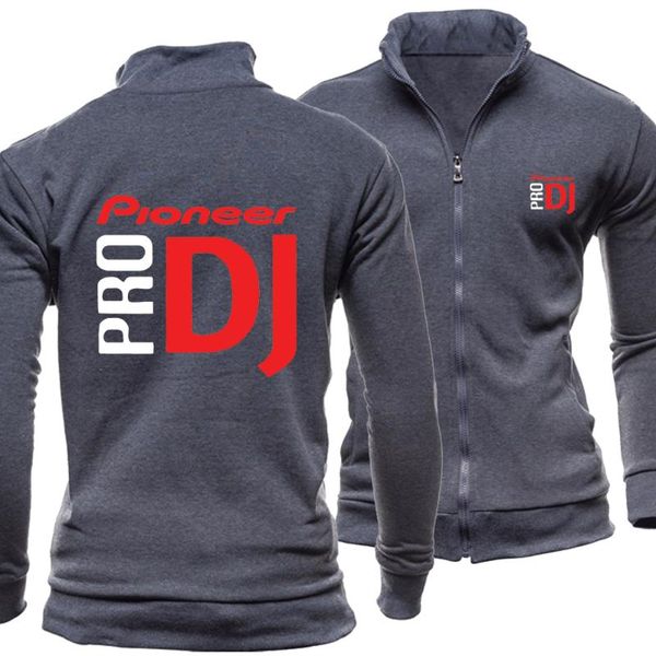 

men's hoodies & sweatshirts fashion spring autumn men jacket for pioneer pro dj no cap sweatshirt hoody fleece cotton zipper harajuku m, Black