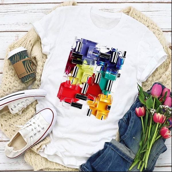 

women graphic printed 3d finger nail style cute print summer shirt womens clothing lady clothes tee female t shirt, White