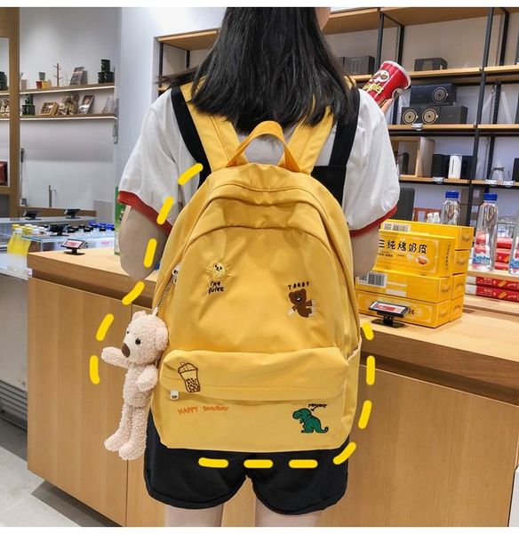 

backpack s3714 - leisure multi-function trend solid color large capacity