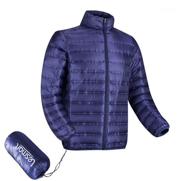 

men down jacket winter lesmart coats collar thickened overcoat for male loose warm parka ultra light men's & parkas, Black
