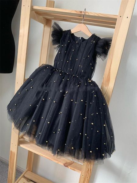 

girl's dresses real picture infant girls full pearls bow knee length princess first birthday dress kids clothes special occasion, Red;yellow