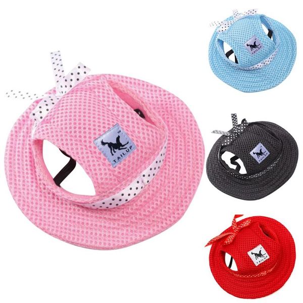 

dog apparel pet fashion cap beatuy spring with breathable net cloth puppy summer props comfortable sun protective hat