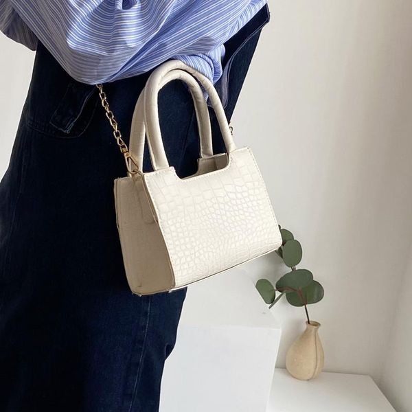 

evening bags women's small square daily tote candy color pu leather female chain shoulder crossbody fashion ladies purse handle bag