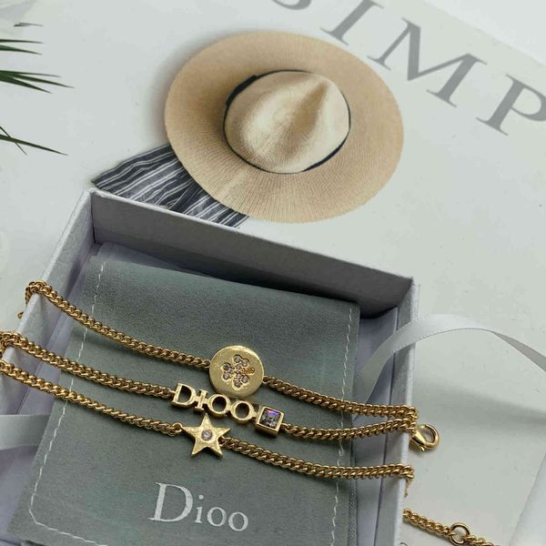 

family letter three piece star women's high version small fragrance versatile personalized niche bracelet, Black