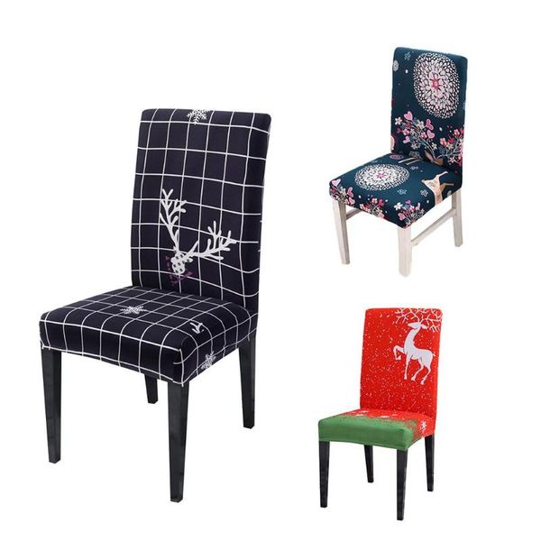 

chair covers christmas printing stretch cover elastic seat painting slipcovers restaurant banquet el home decoration