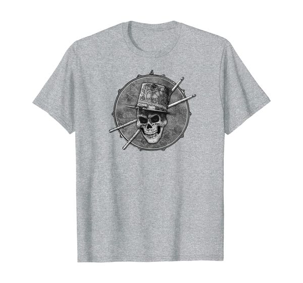 

cool drummer skull | snare drum | drum sticks | drumming t-shirt, White;black