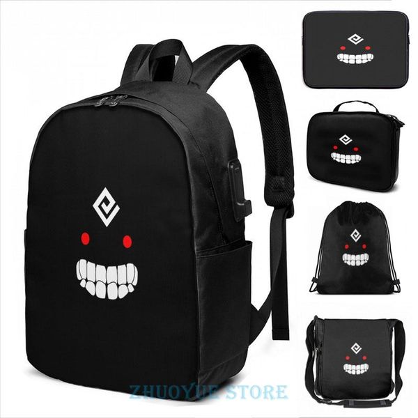 

backpack funny graphic print black spirit (black desert online) usb charge men school bags women bag travel laptop