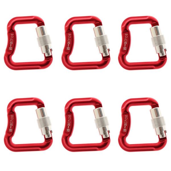 

cords, slings and webbing 6 pcs 20kn aluminum auto locking caribiners for outdoor climbing paragliding powered equipment rock