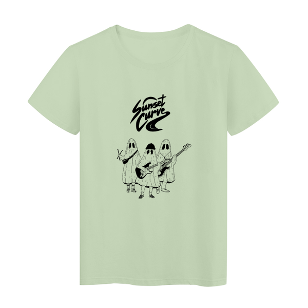 

women's t-shirt autumn cartoon women t shirt breathable sunset creative printed short sleeve julie and the phantoms loose hipster, White