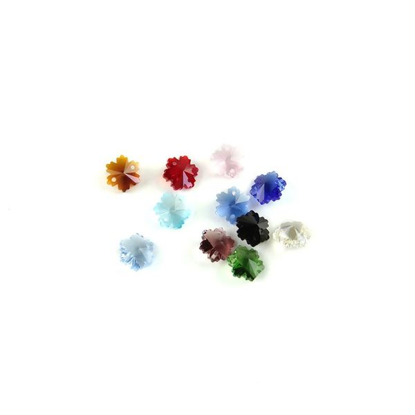 

100pcs/lot , red color, 14mm crystal snowflake loose beads in 2 holes for wedding strands & chandelier